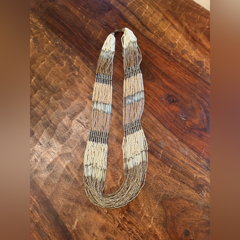 J. Jill Vintage Long Beaded Necklace neutral